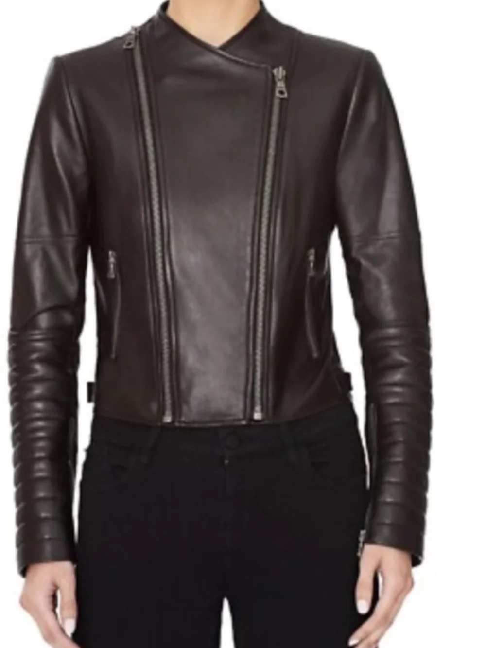 Alice + Olivia Gamma leather biker jacket